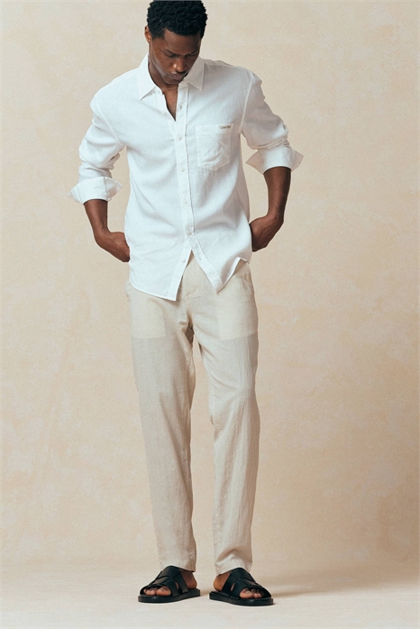 Брюки из смешанного льна артикул 153910431