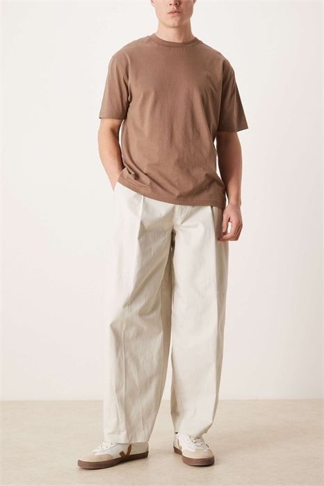 Стильные брюки с широкими брючинами из 100% хлопка артикул 153788193