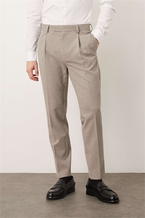Стильные брюки из фланели с заутюженными складками и зауженным кроем артикул 152557081