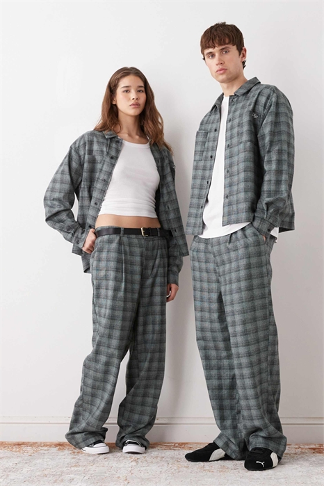 Брюки в клетку унисекс co-ord артикул 155094781