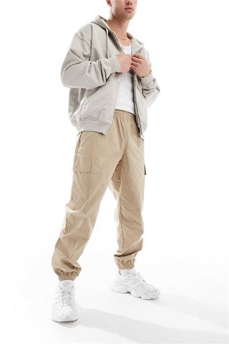 Джоггеры Vip из твила цвета карго, бежевые артикул 136754857