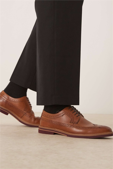 Дерби с шнуровкой в стиле брог артикул 139761857