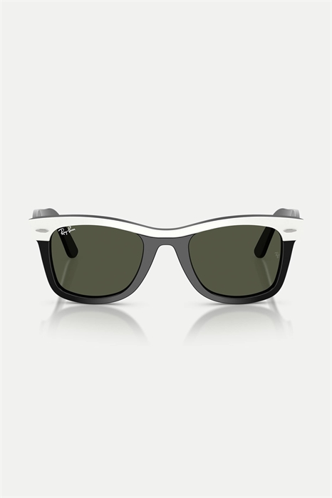 Стильные квадратные солнцезащитные очки Wayfarer с зелеными стеклами артикул 150091283