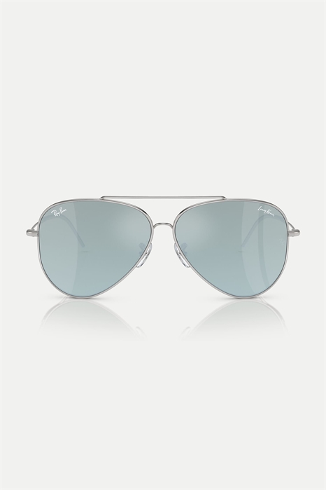 Солнцезащитные очки Lenny Kravitz x Aviator Pilot с серебристыми зеркальными стеклами артикул 153469104