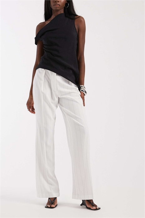 Брюки с широкими брючинами в полоску артикул 156237113