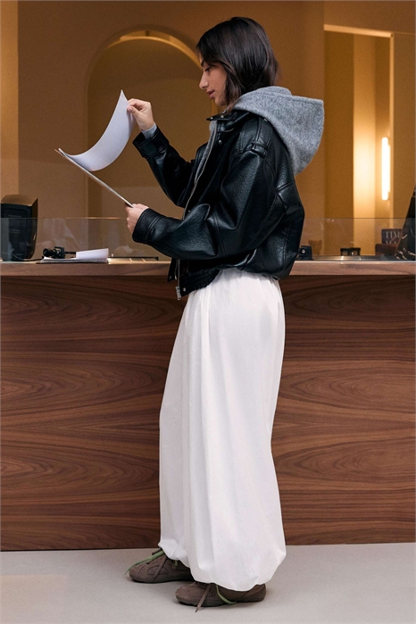 Брюки-блумеры из поплина артикул 155808709