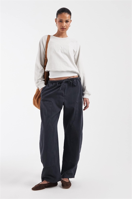 Брюки из хлопчатобумажной ткани с расклешенными штанинами артикул 155647552