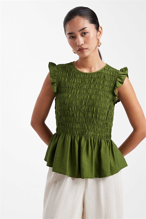 Топ с рукавами-воланами артикул 153493273