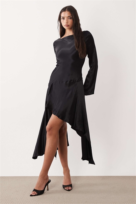 Мини-платье с V-образным вырезом и водопадным декольте артикул 155764304