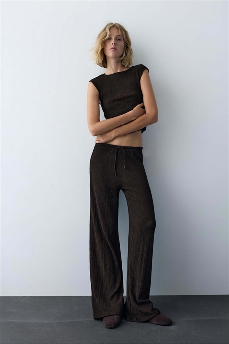 Брюки из крепа с широкими брючинами артикул 156153327