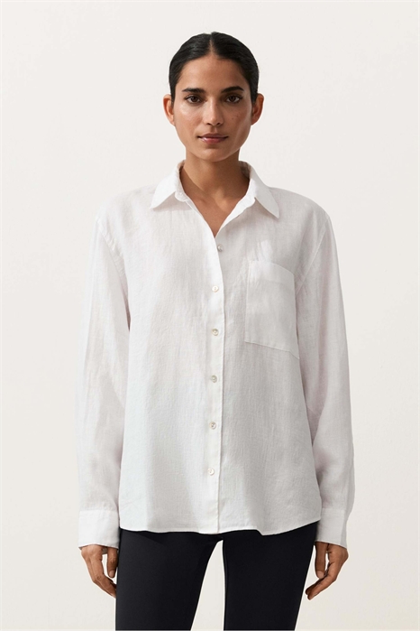 Рубашка свободного кроя из 100% льна артикул 156267983
