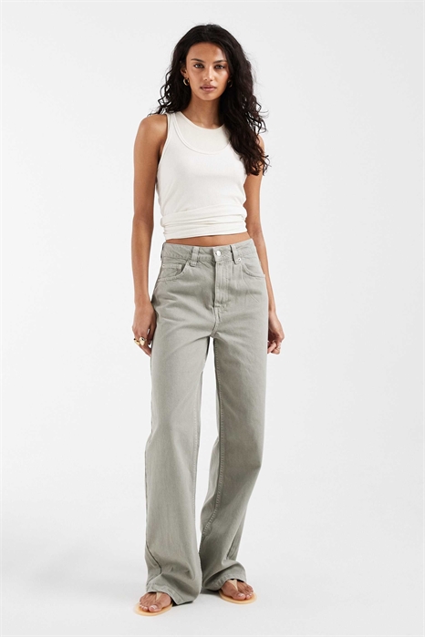 Джинсы «папа» с широкими брючинами артикул 154267610