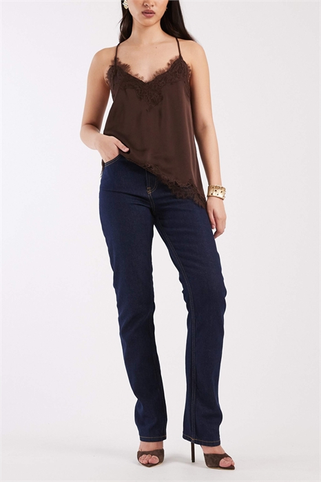 Джинсы с высокой талией, узкого прямого кроя артикул 149040624