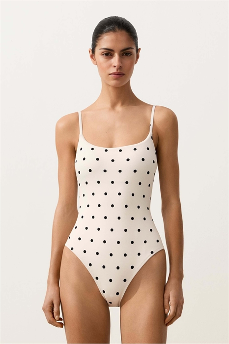 Купальник-треугольник Piqué в горошек артикул 156166792