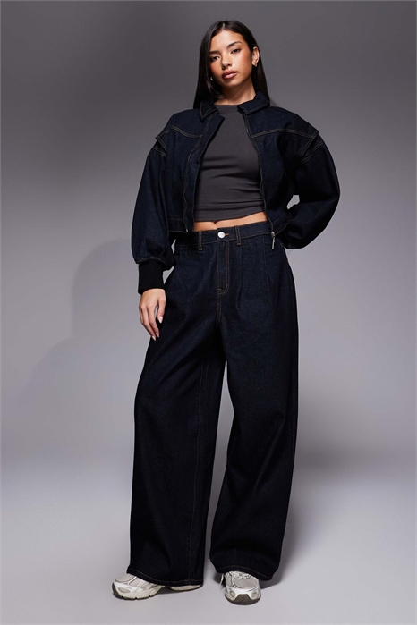 Широкие джинсы с подкосами в форме подковы co-ord артикул 153149901