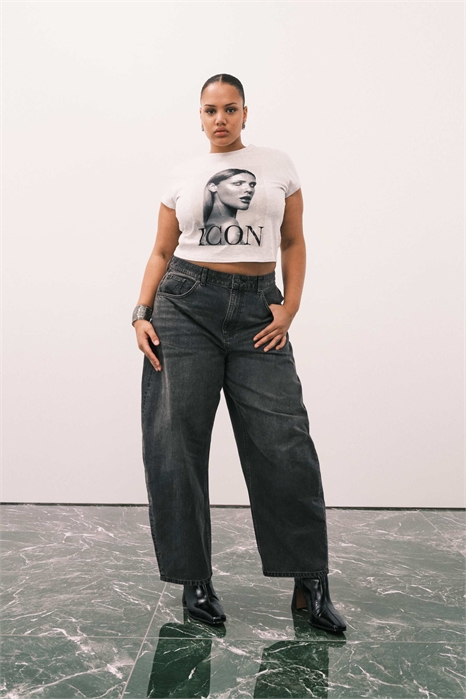 Джинсы ASOS DESIGN Curve с высокой талией и широкими брючинами артикул 149041111