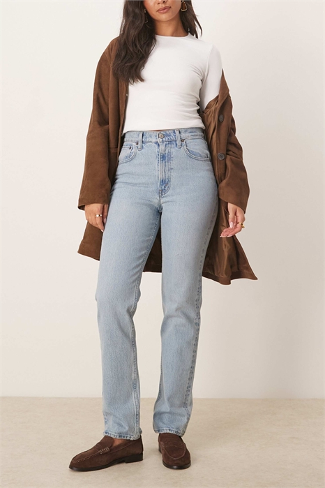 Джинсы с прямыми брючинами в стиле ультра-хай-райз 90-х артикул 152002123