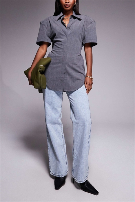 Джинсы с прямыми брючинами свободного кроя артикул 146141735