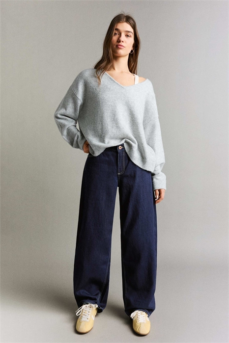 Джинсы с низкой посадкой и широкими брючинами артикул 155844438