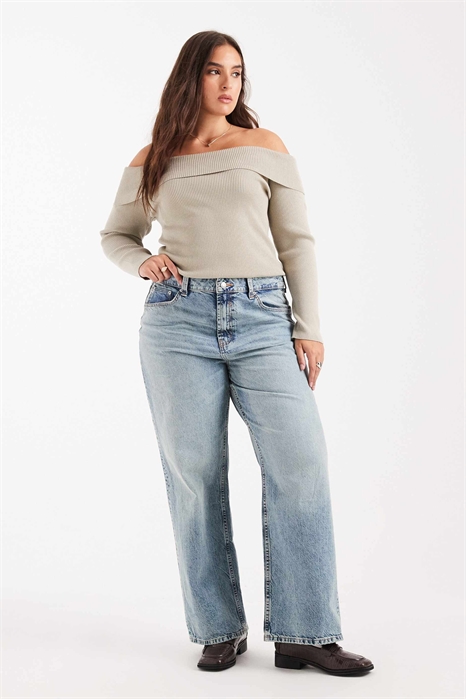 ASOS DESIGN — джинсы «dad jeans» с широкими брючинами для полных артикул 147695529