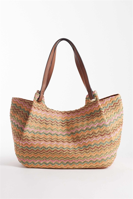 Большая сумка через плечо в полоску артикул 152429970