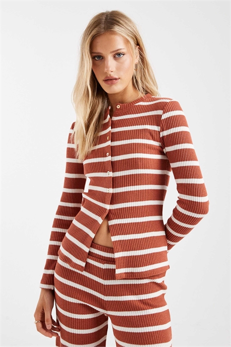 Кардиган с длинными рукавами и ребристой вязкой от ASOS DESIG co-ord артикул 155314805