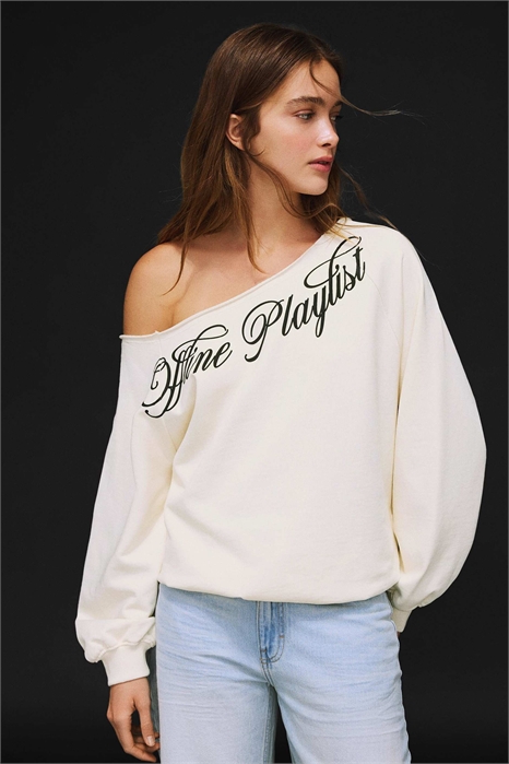 Свитшот с асимметричным принтом артикул 156134675