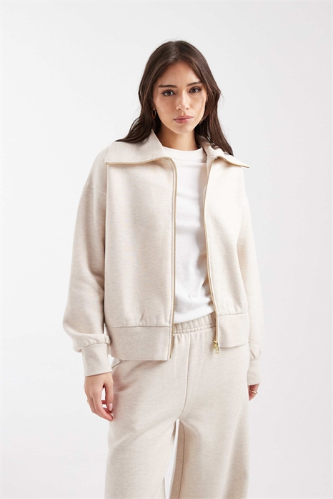 Свитшот премиум-класса с воротником на молнии co-ord артикул 151419334