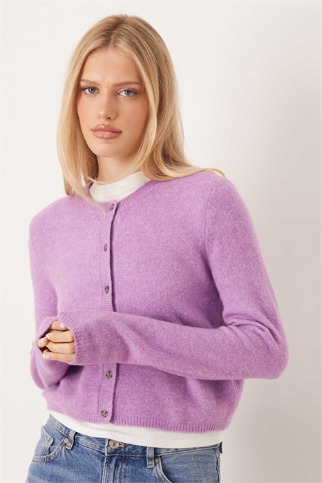 Кардиган с круглым вырезом из шерсти артикул 151095058