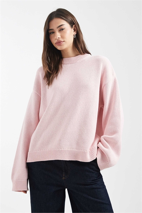 Свитер из хлопковой смеси с широкими рукавами артикул 155052201