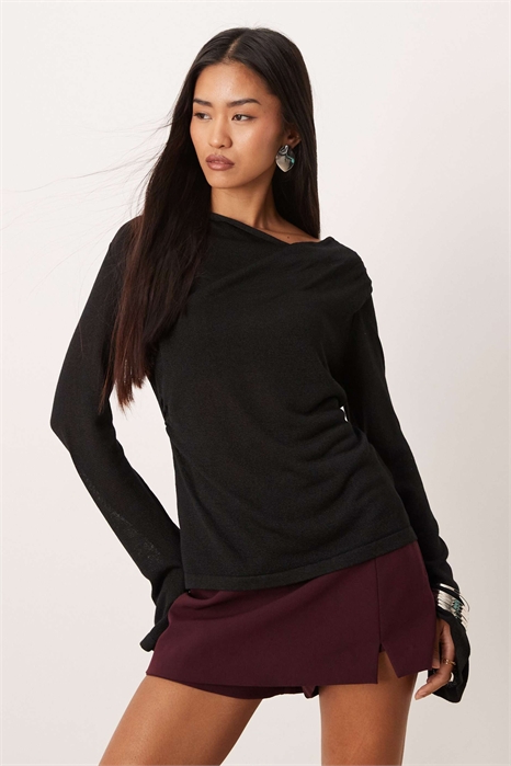 Топ из трикотажа с драпировкой артикул 153753613