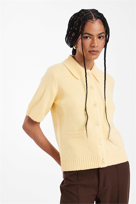 Кардиган с короткими рукавами и воротником артикул 151058164