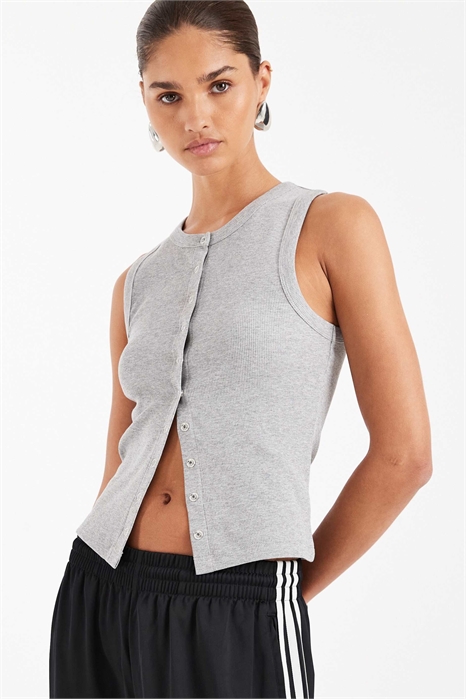 Жилет с ребристыми вставками на кнопках артикул 152151701