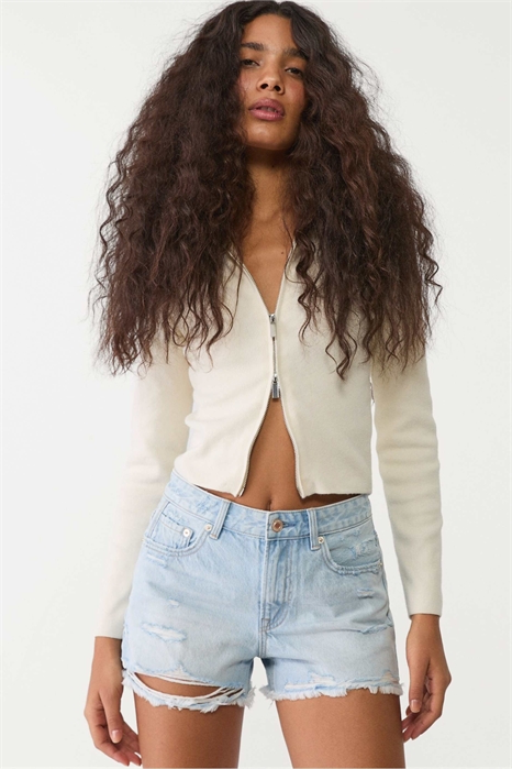 Шорты из рваного денима D75 артикул 147968198