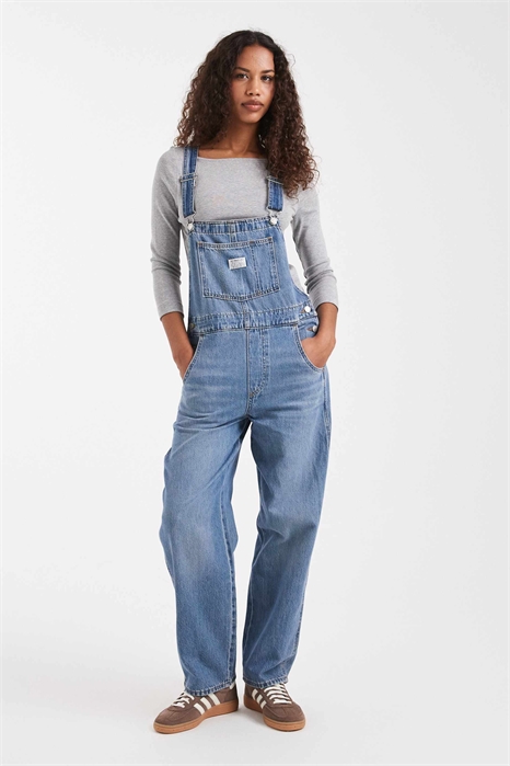 Джинсовые шорты-комбинезон в винтажном стиле артикул 150014480