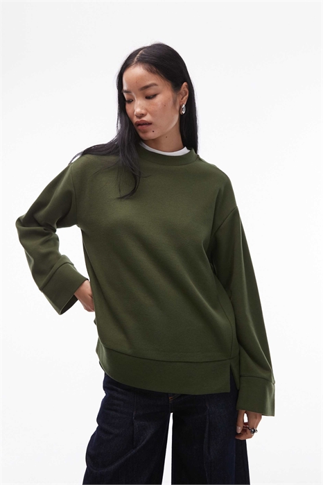 Свитшот с асимметричным подолом из сверхмягкой ткани артикул 150698555