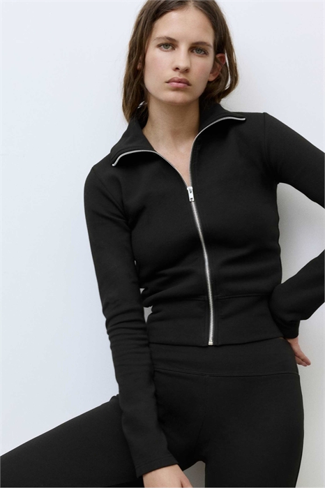 Куртка из интерлока с высоким воротником артикул 155941004