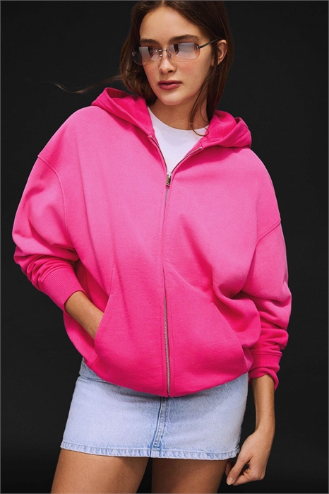 Свитшот с капюшоном и застежкой-молнией свободного кроя артикул 156163134