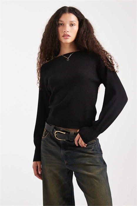 Свободная толстовка с открытыми плечами артикул 149323273