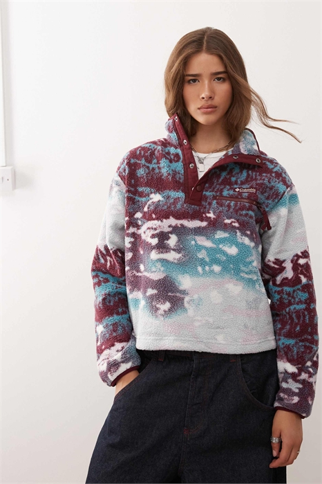 Флисовая кофта Helvetia II с принтом, укороченная, на полузастежке артикул 143821358