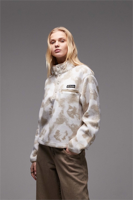 Флисовая кофта Helvetia II с принтом, укороченная, на полузастежке артикул 151452337