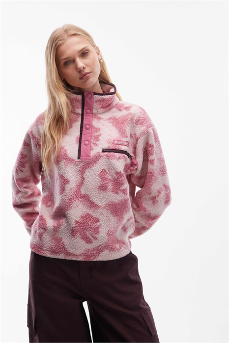 Флисовая кофта Helvetia II с принтом, укороченная, на полузастежке артикул 151452342