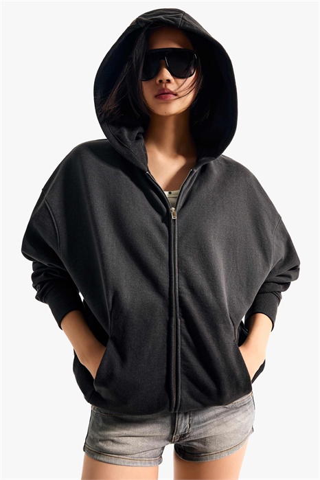 Свитшот с капюшоном и застежкой-молнией свободного кроя артикул 156163130