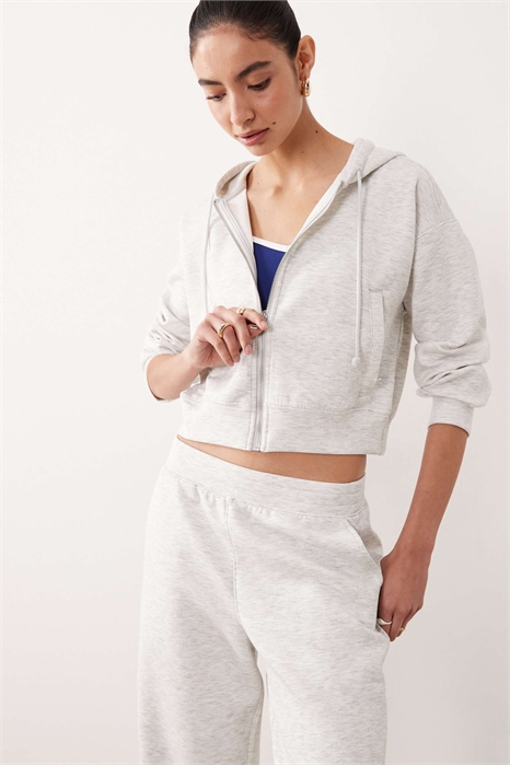 Укороченная флисовая толстовка с капюшоном и полной застежкой-молнией от YPB co-ord артикул 152001224