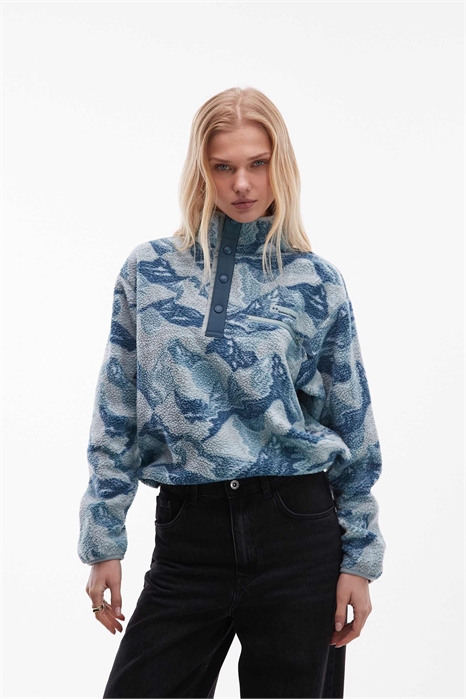 Флисовая кофта Helvetia II с принтом, укороченная, на полузастежке артикул 151452339