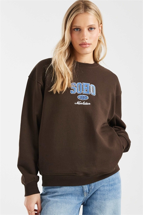 Свитшот с высоким содержанием хлопка и принтом «Сохо» артикул 148700781