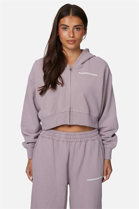 Укороченная толстовка с капюшоном и застежкой-молнией в стиле винтаж артикул 156412066