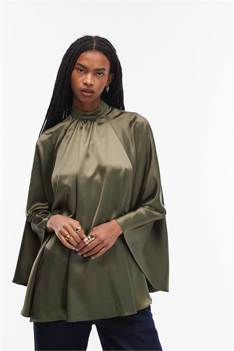 Топ-накидка из атласа артикул 152427903