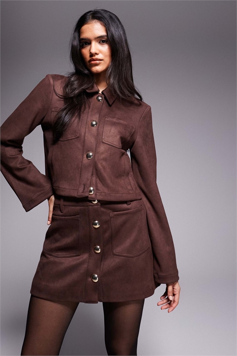 Мини-юбка Lorenzo из искусственной замши с застежкой на пуговицах артикул 151181883