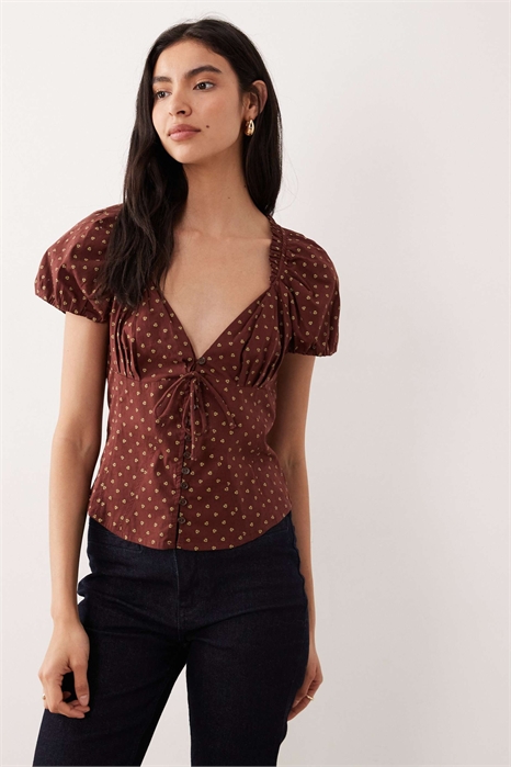 Блузка с принтом в горошек артикул 151558160